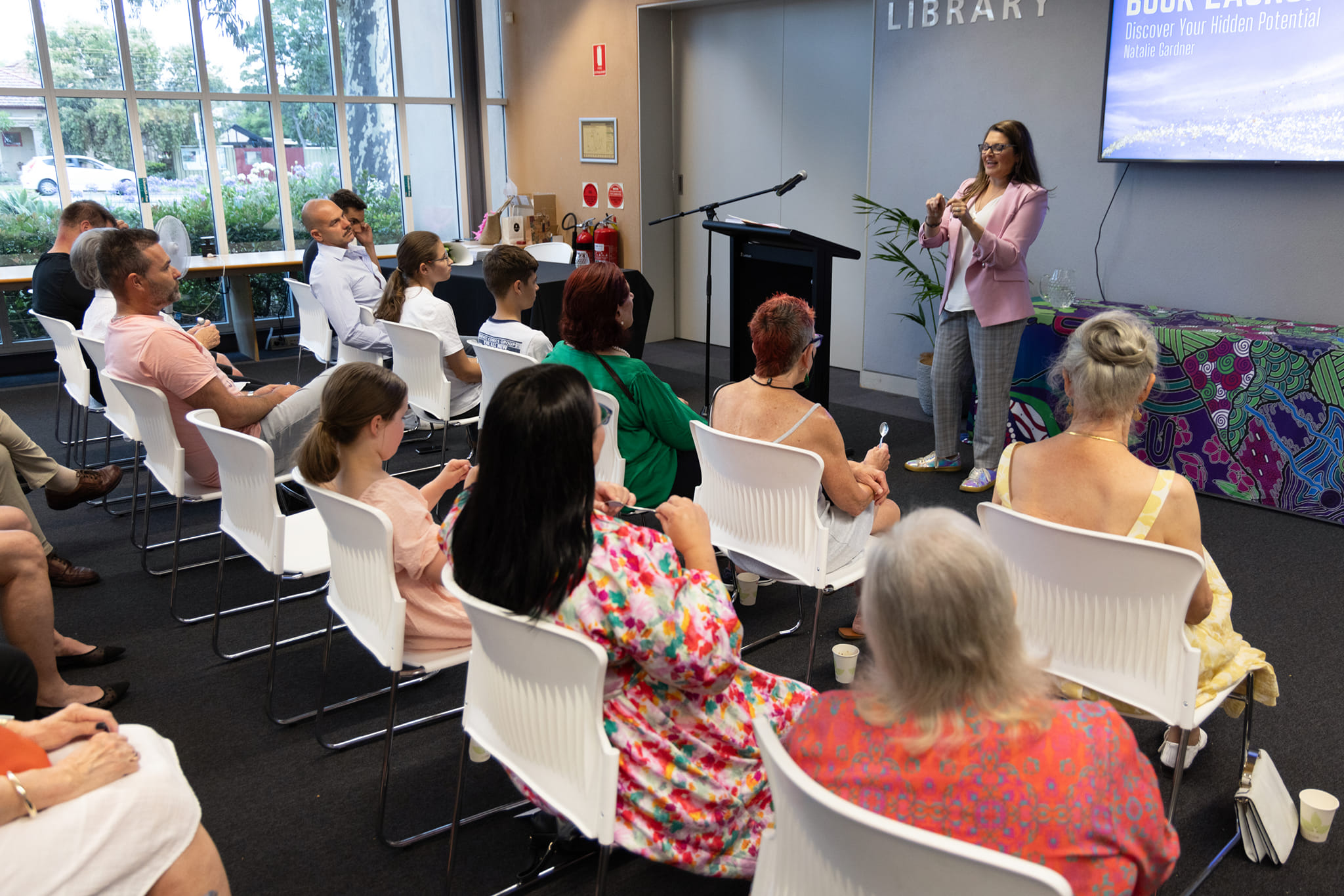 Speaking at Burnside Library book talk